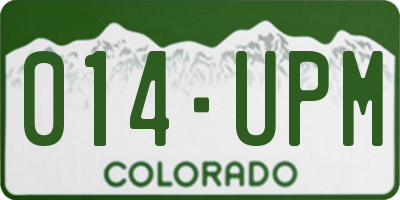 CO license plate 014UPM