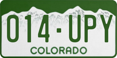 CO license plate 014UPY