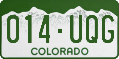 CO license plate 014UQG