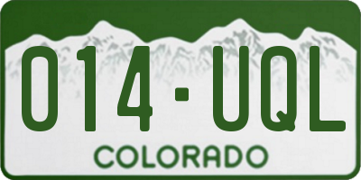 CO license plate 014UQL