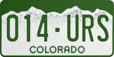 CO license plate 014URS