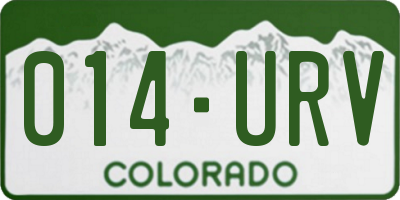 CO license plate 014URV