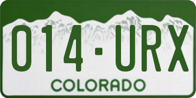 CO license plate 014URX
