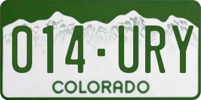 CO license plate 014URY