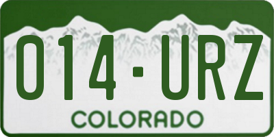 CO license plate 014URZ