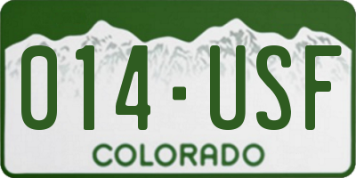 CO license plate 014USF