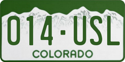 CO license plate 014USL