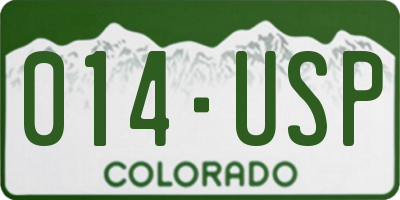 CO license plate 014USP