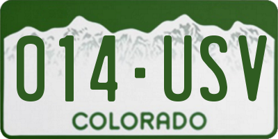 CO license plate 014USV