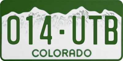 CO license plate 014UTB