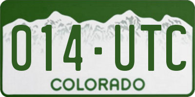 CO license plate 014UTC