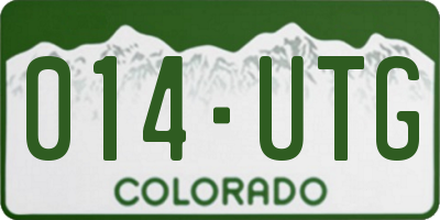 CO license plate 014UTG