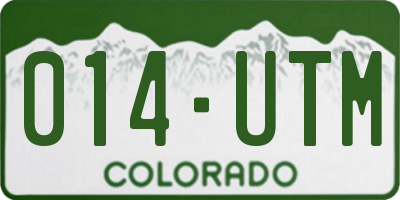 CO license plate 014UTM