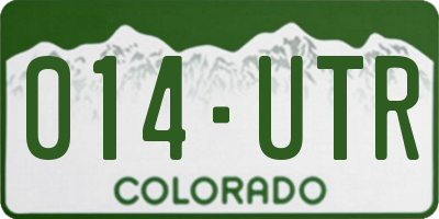CO license plate 014UTR