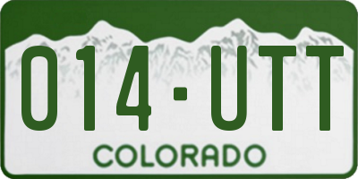 CO license plate 014UTT