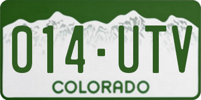 CO license plate 014UTV