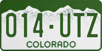 CO license plate 014UTZ
