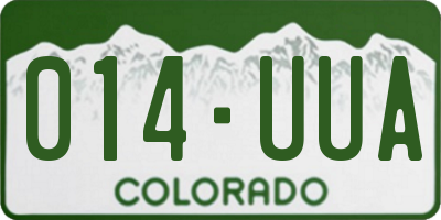 CO license plate 014UUA