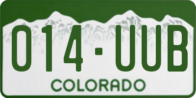 CO license plate 014UUB