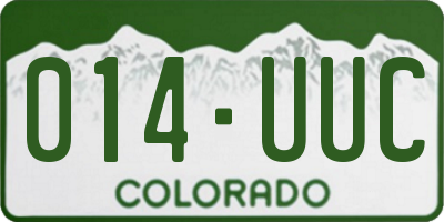 CO license plate 014UUC