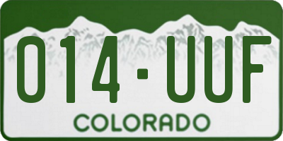 CO license plate 014UUF