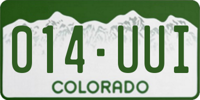 CO license plate 014UUI