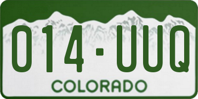 CO license plate 014UUQ