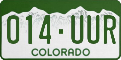 CO license plate 014UUR
