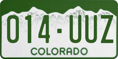 CO license plate 014UUZ