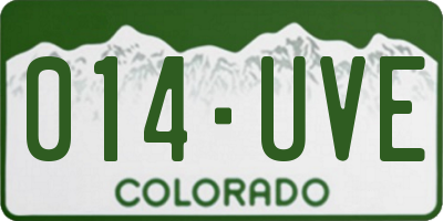 CO license plate 014UVE