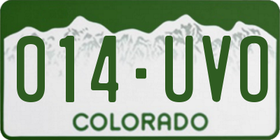 CO license plate 014UVO