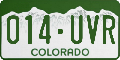 CO license plate 014UVR