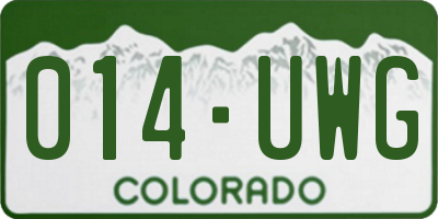 CO license plate 014UWG