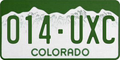 CO license plate 014UXC