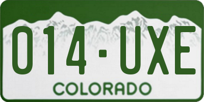 CO license plate 014UXE