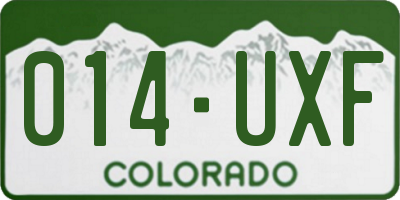 CO license plate 014UXF
