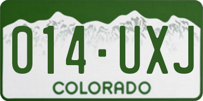 CO license plate 014UXJ