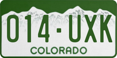 CO license plate 014UXK