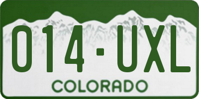 CO license plate 014UXL