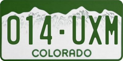 CO license plate 014UXM