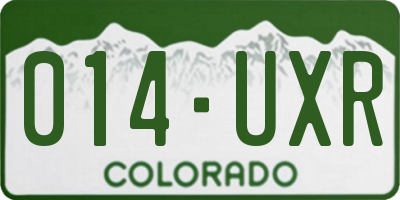 CO license plate 014UXR