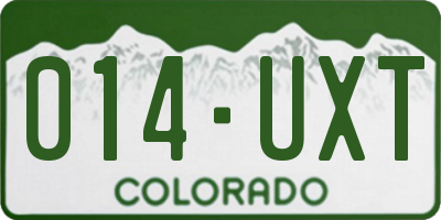 CO license plate 014UXT