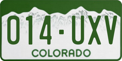CO license plate 014UXV