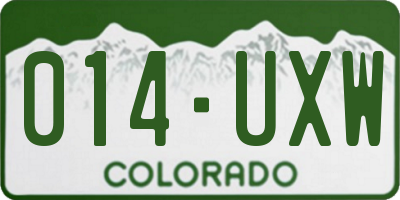 CO license plate 014UXW
