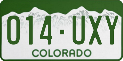 CO license plate 014UXY