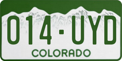 CO license plate 014UYD