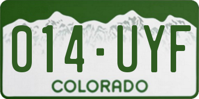 CO license plate 014UYF