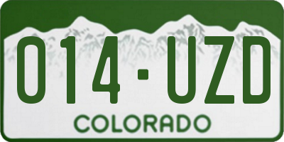 CO license plate 014UZD