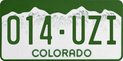 CO license plate 014UZI