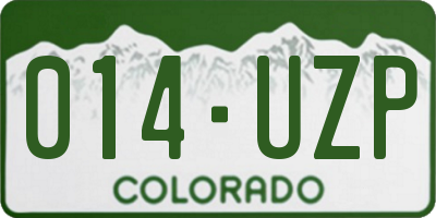 CO license plate 014UZP